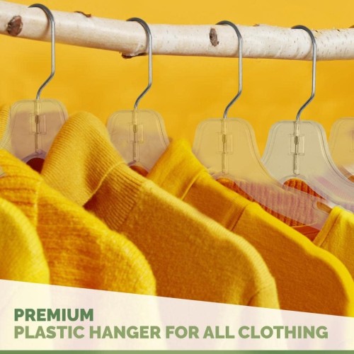 Quality Hangers 12-Pack Clear Crystal Cut Plastic Hangers – Suit Hangers For Closet